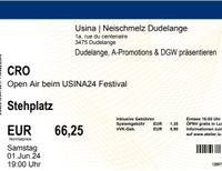 Cro Open Air Ticket USINA24 Festival Saarland - Überherrn Vorschau