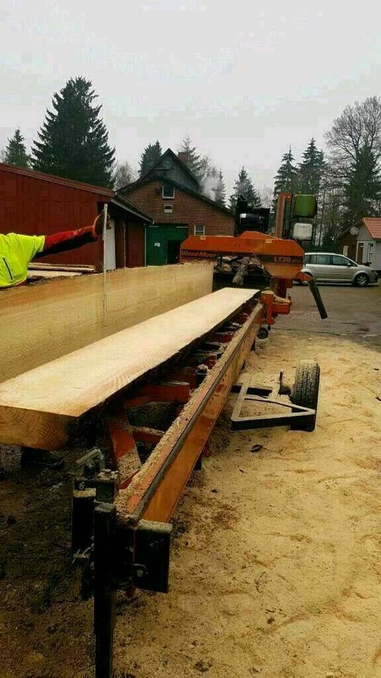 Mobiles Sägewerk Wood-Mizer Lohnschnitt Bretter Bohlen Kanthölzer in Kutenholz