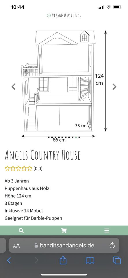 Bandits and Angels Country House Puppenhaus aus Holz in Regenstauf