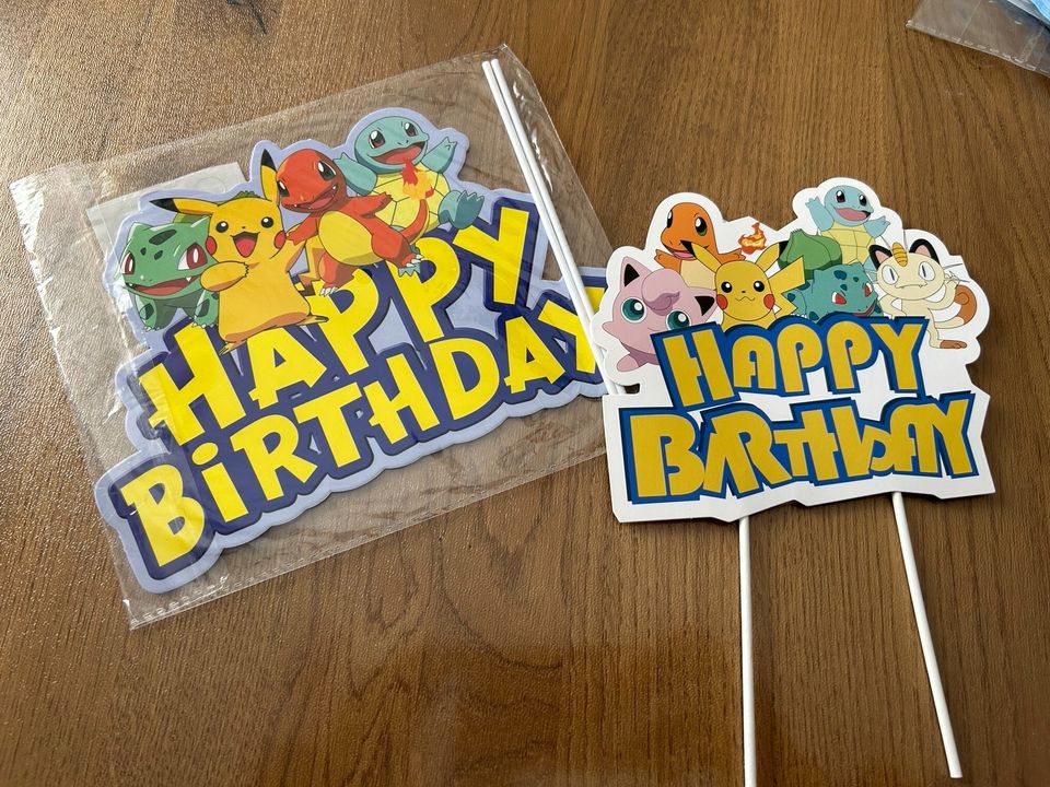 Pokémon Gebutstags-Set - Ballon, Servietten, Muffin-Kuchenstecker in Bubesheim