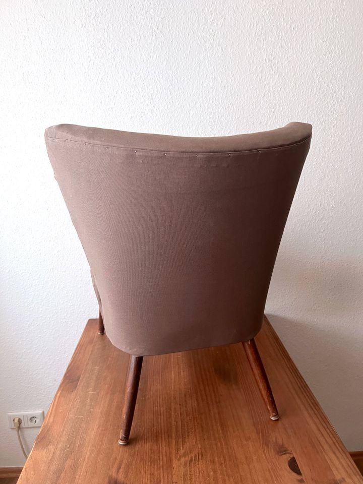 Vintage Sessel/Tiefsitzer, braun/grau, 70er Jahre, Sitzhöhe: 42cm in Köln