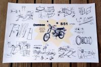 Poster Simson S51 in allen Einzelteilen DDR Moped Explosionszeich Brandenburg - Neuruppin Vorschau