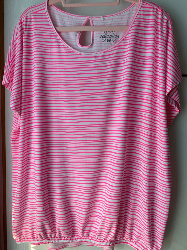 Shirt „Gina Benotti“ Pink-weiß gestreift, Gr. 44-46 in Bremen