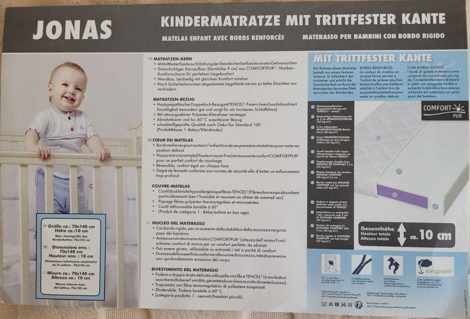 Kindermatratze Jonas 70x140 cm, Testsieger 10/2018 in Essen