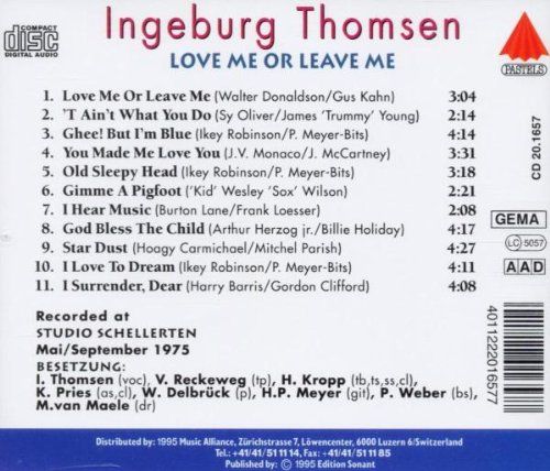 CD Ingeburg Thomsen Love me or leave me in Wiesbaden