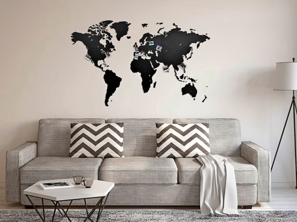 World map, wall decoration in Medebach