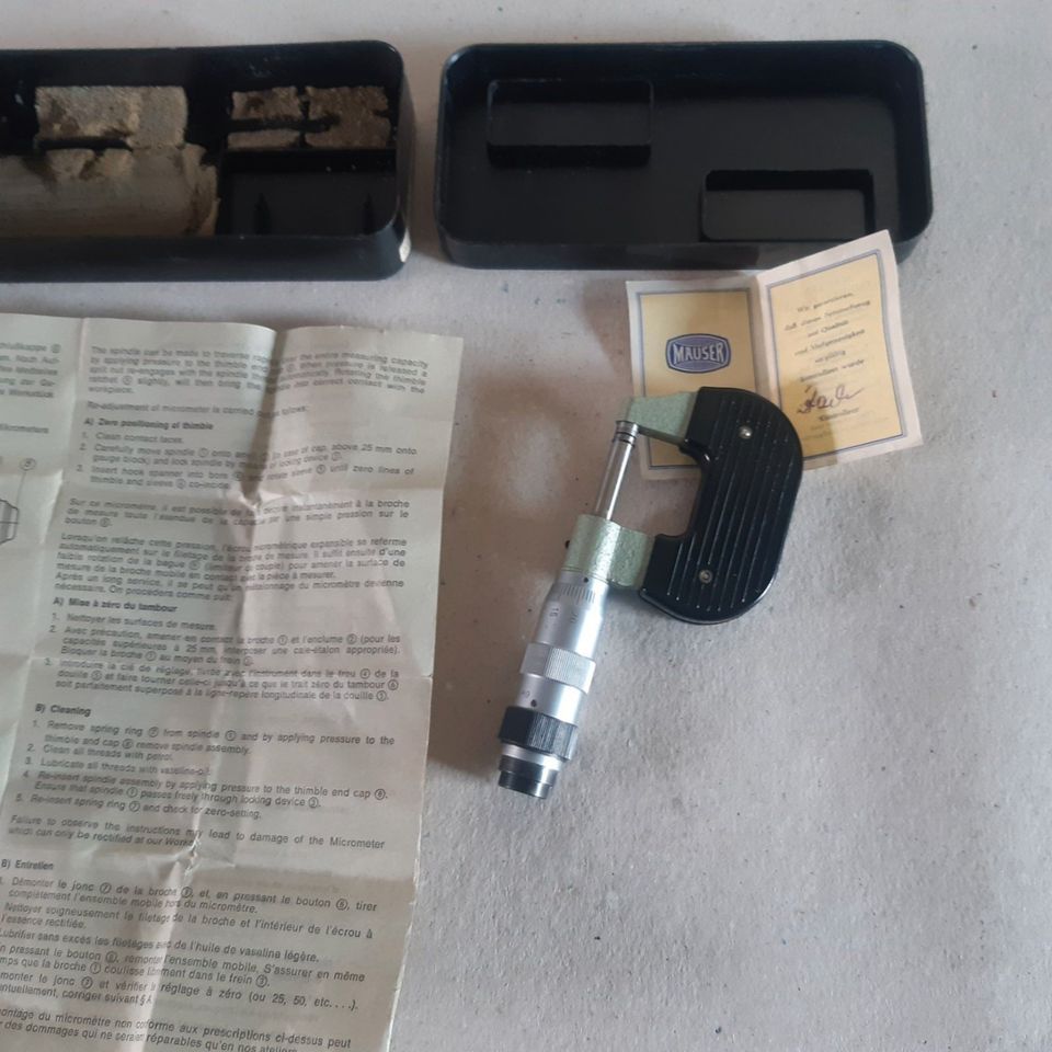 Mikrometer "Mauser" 0 - 25 mm Sammlerstück in Kumhausen