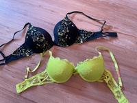 BHs 75C schwarz Push up und neongrüner BH Bayern - Pleinfeld Vorschau
