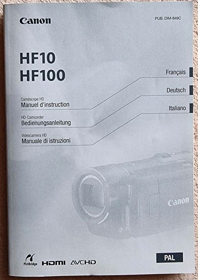 Camcorder Canon HF 100 mit Bedienungsanleitung in Hohenkirchen