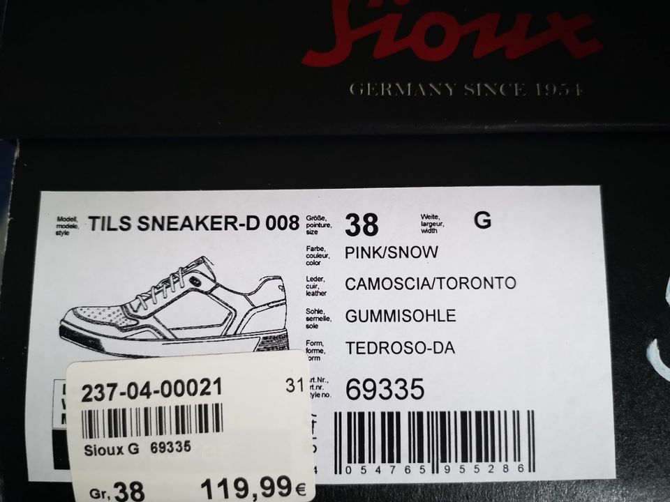 Sneaker Siouxx Tils Sneaker pink/snow Größe 38 in Lohr (Main)