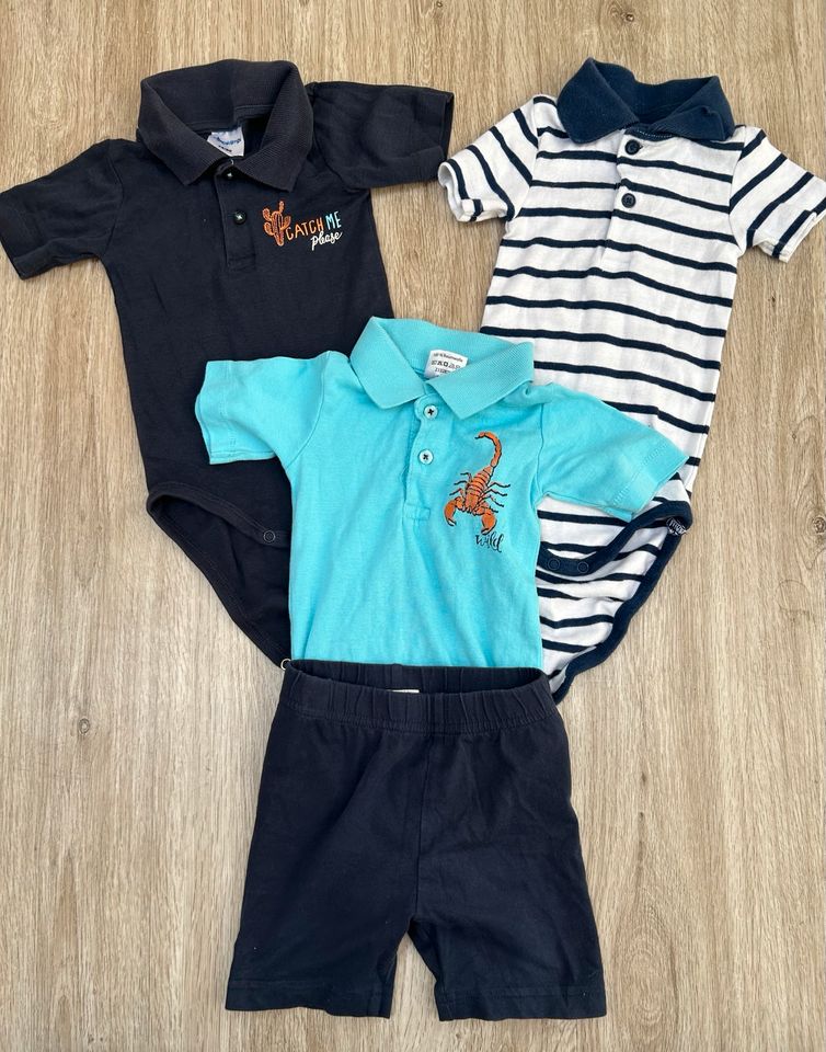 4er Sommer-Set - kurzarm Bodys - Polo - kurze Hose - Gr. 74/80 in Münster