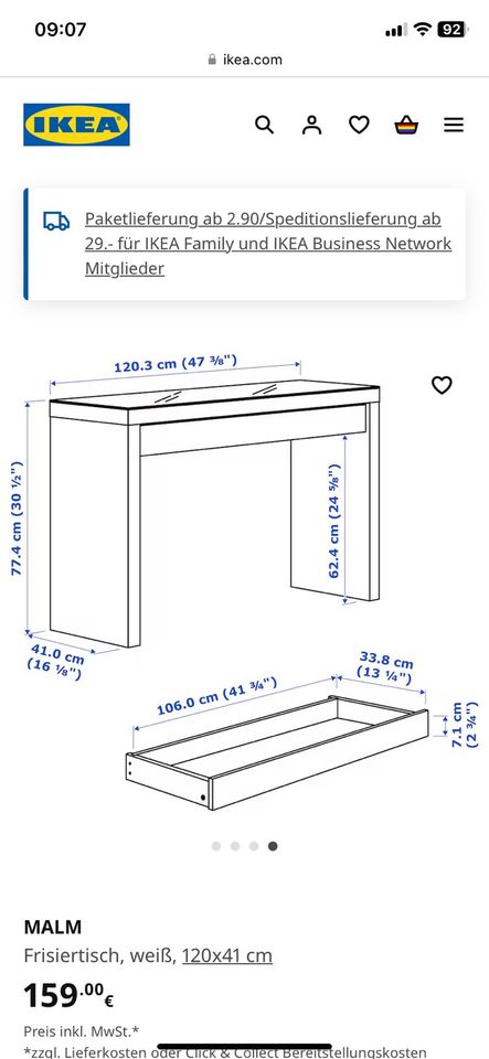 IKEA Malm Frisiertisch in Trier