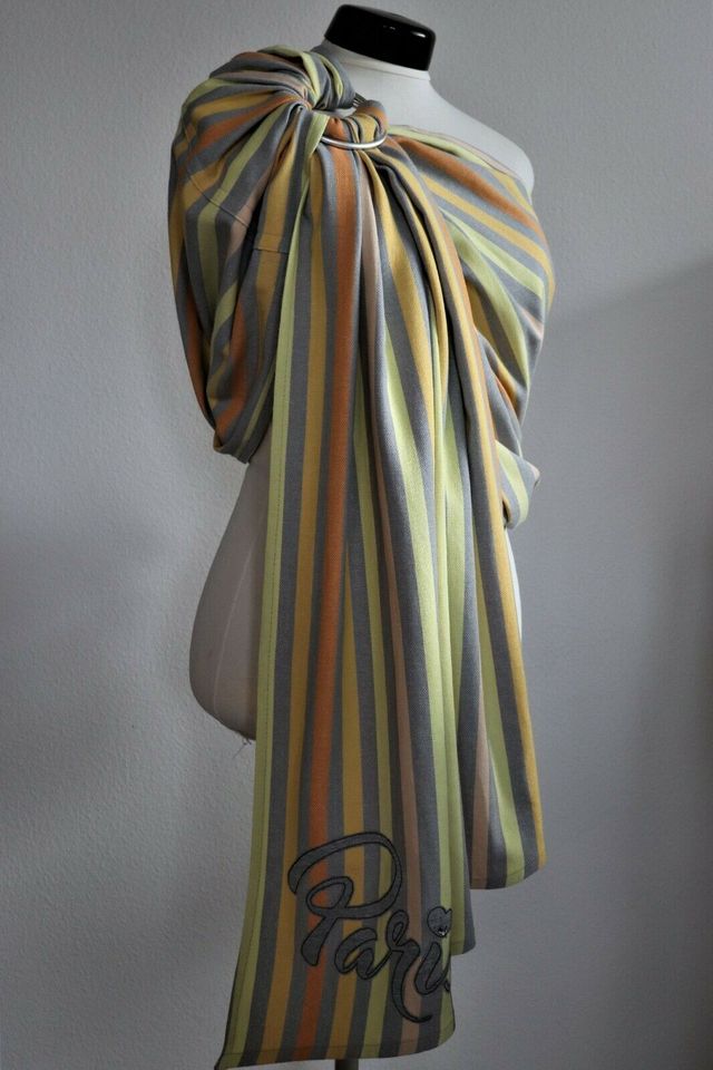 Tragetuch Baby Ring Sling Amazonas 215cm Carrier Grau/Orange/Gelb in Remchingen