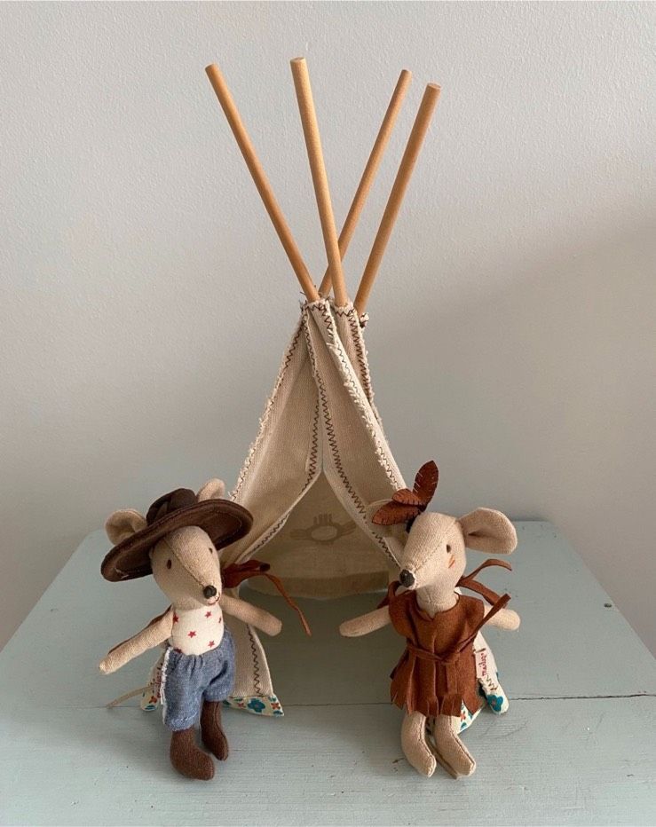 SUCHE Maileg Maus Squaw Cowboy Tippi Zelt Indianerzelt in Waldheim
