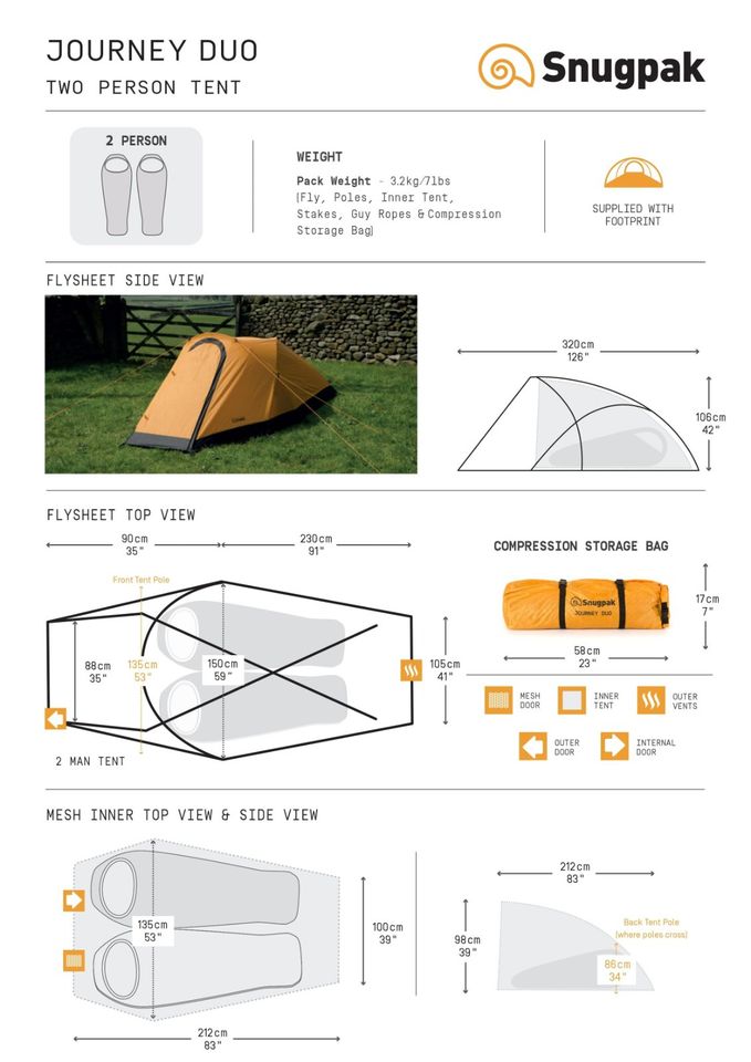 Snugpak - Journey Duo Zweimannzelt Tunnel Camping Outdoor Zelt in München