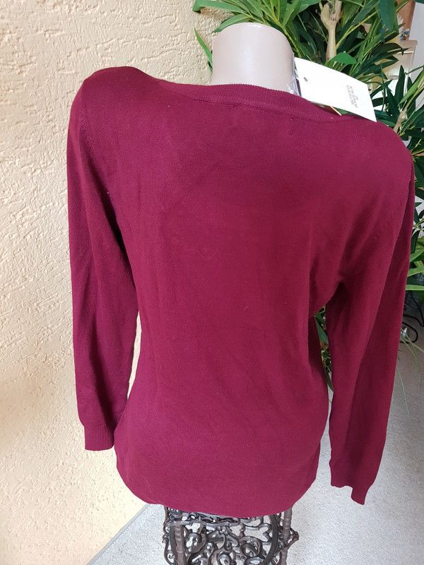 Sarah Kern Pullover Viskose Bordeaux Gr. 40 mit Strasssteinen NEU in Norderstedt