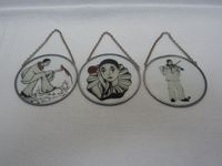 3 alte Vintage Retro Pierrot Glas Bild/ Bilder zum Aufhängen Baden-Württemberg - Schwäbisch Gmünd Vorschau