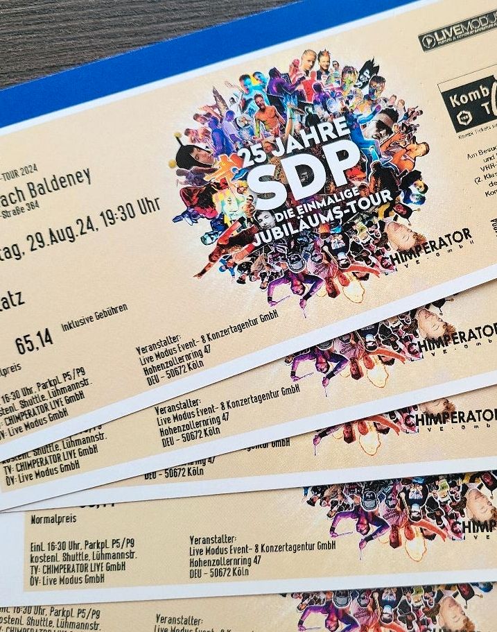 25 JAHRE SDP Baldeneysee Essen 29.08.2024 5 Tickets in Duisburg