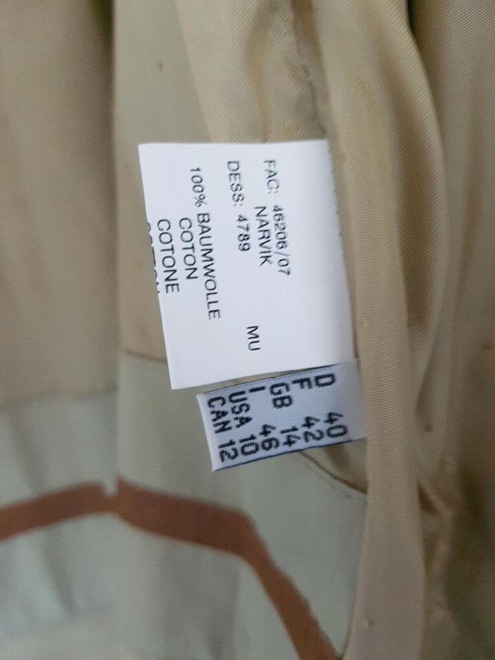 Exklusiv PETER HAHN Trenchcoat Mantel übergangszeit beige neu 40 in Querfurt