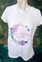 Weisses Tshirt Bluse gr. 42 Janina mit blumen Bayern - Neuendettelsau Vorschau