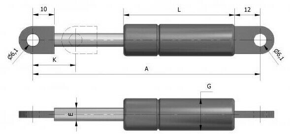 2x Gasdruckfeder Gasdruckdämpfer 50N Ersatz Lift-O-Mat