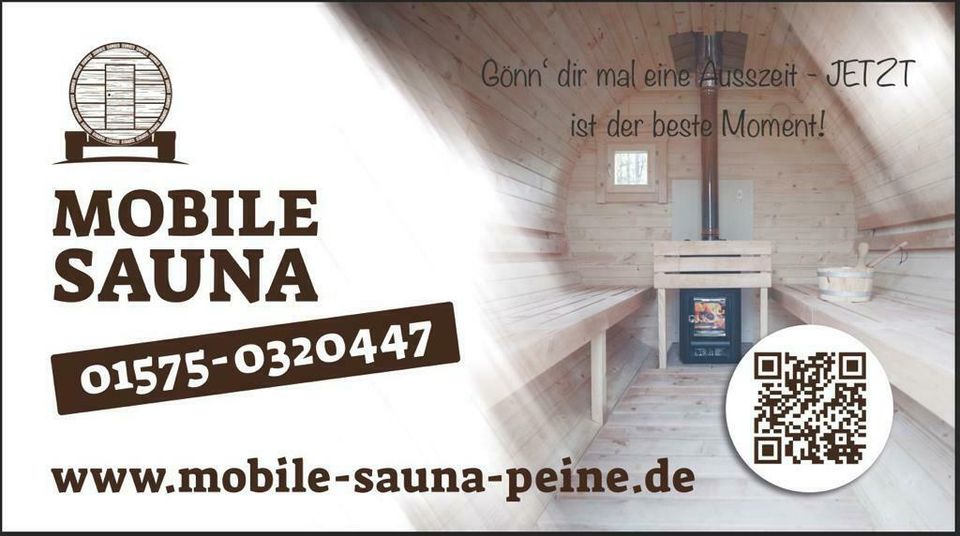 Mobile Fasssauna -Sauna- mieten Söhlde/Salzgitter/Peine in Söhlde