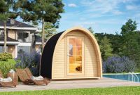 wellmia® Pod M | Gartensauna aus Fichte oder Thermoholz Fasssauna Saunafass Sauna außen Holzofen Saunaofen Holz  |  230 x 260 x 230 cm (B/T/H) Nordrhein-Westfalen - Steinhagen Vorschau