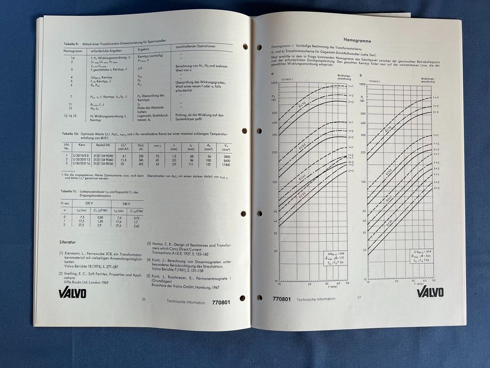 Heft VALVO Transformatoren Drosseln in Schaltnetzteilen TI 770801 in Bremen