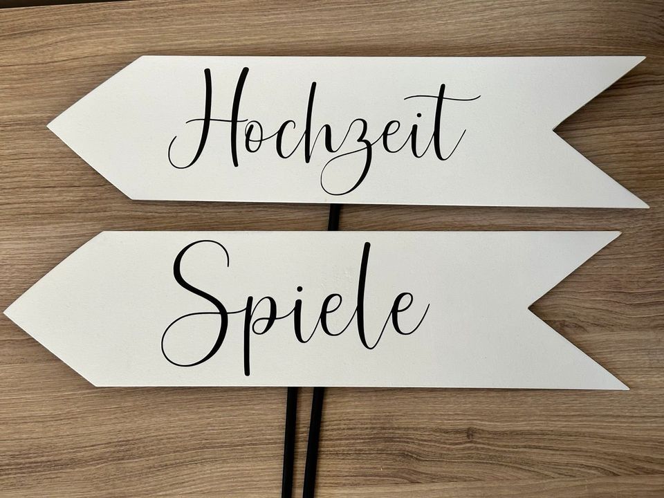 Wegweiser "Hochzeit" + Schild "Spiele" | Hochzeitsdeko in Barmstedt