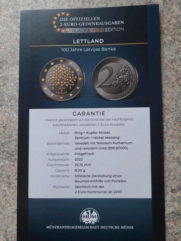 2Euro - Gedenkmünze , Lettland in Flieden