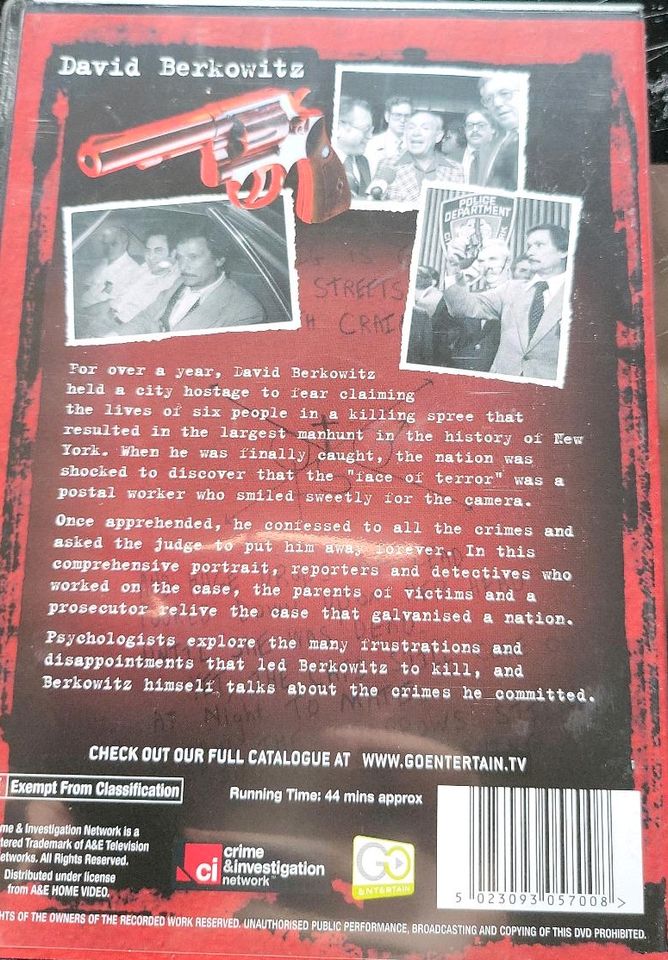 Notorious Killers- David Berkowitz- Serienmörder- DVD- Englisch in Höhr-Grenzhausen