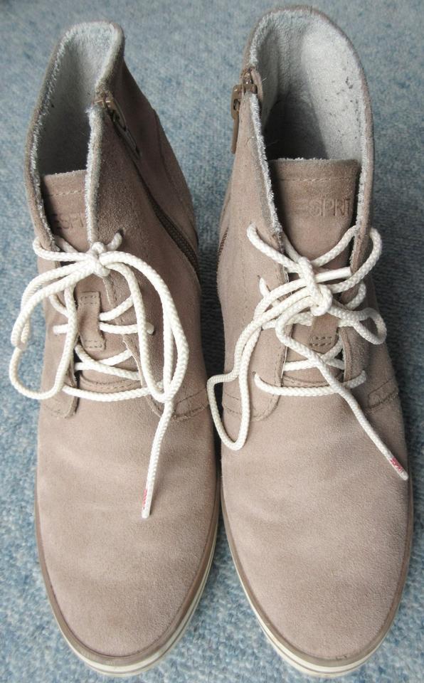 ESPRIT Keil-Stiefeletten Wildleder grau-br, Gr 40 Plateau-Bootie in Bremen