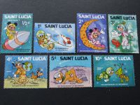 7 Briefmarken Disney Mickey,Goofy,Pluto Weltall Saint Lucia (3) Saarland - Nalbach Vorschau