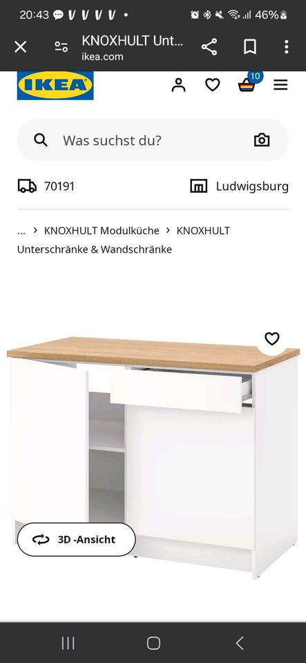 Ikea Arbeitsplatte 120cm in Stuttgart