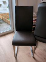6 Freischwinger Stühle dunkelbraun silber Kunstleder Metall Nordrhein-Westfalen - Minden Vorschau