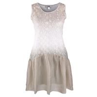 Kleid Gr 46 Linea Tesini Beige Grau Weiß Chiffon Spitze bestickt Bayern - Neu Ulm Vorschau