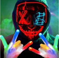 Gruselige LED-Halloween-Maske mit LED-Handschuhen Nordrhein-Westfalen - Solingen Vorschau