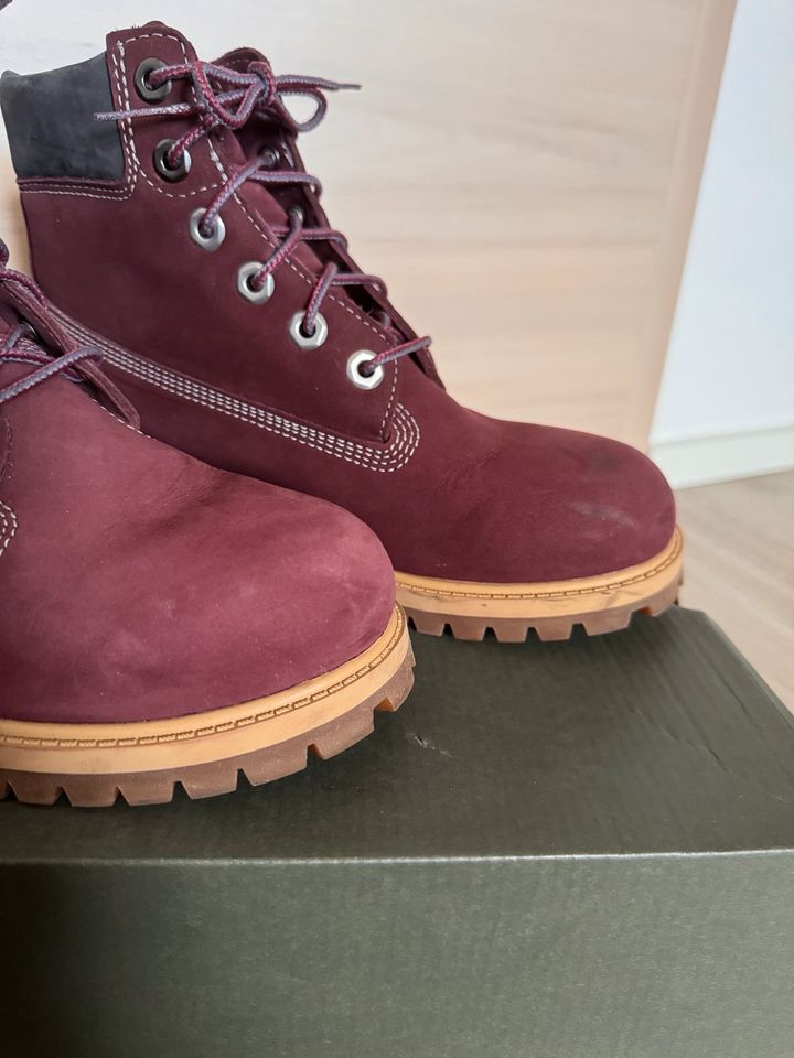 Timberland Boots Nubukleder Burgundy 37 in Bad Frankenhausen/Kyffhäuser