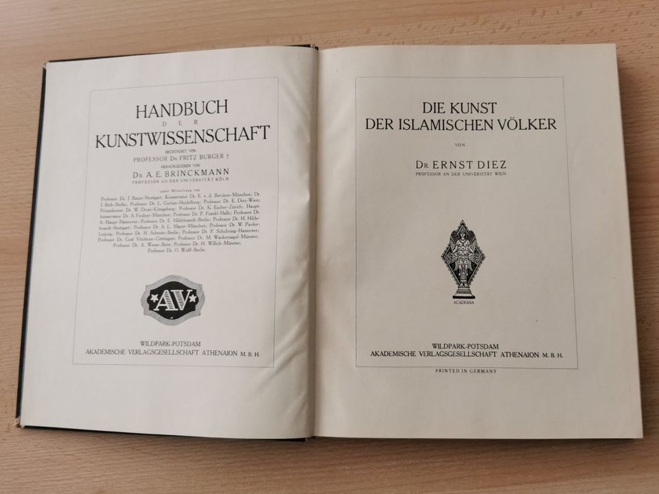 Handbuch d. Kunstwissenschaft: Kunst der Islamischen Völker, 30er in Kiel