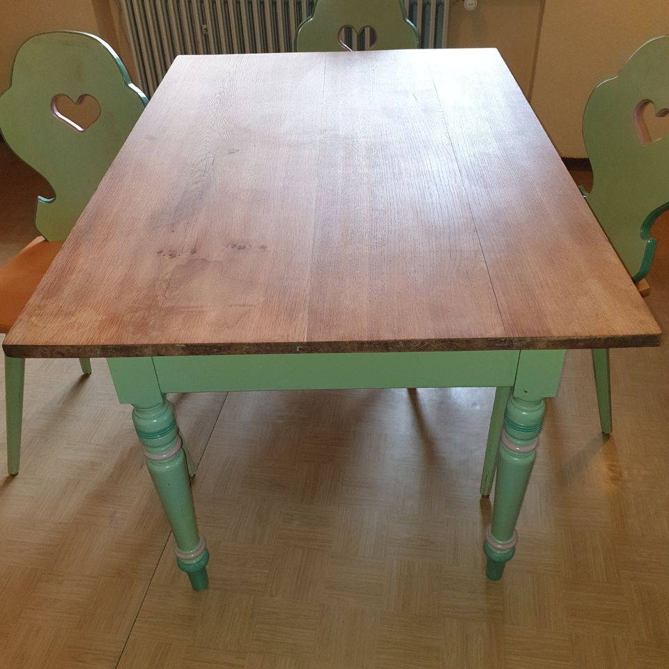 Vintage Eßzimmer Gründerzeit Tisch Kommode 4 Stühle 450€* in Eppingen