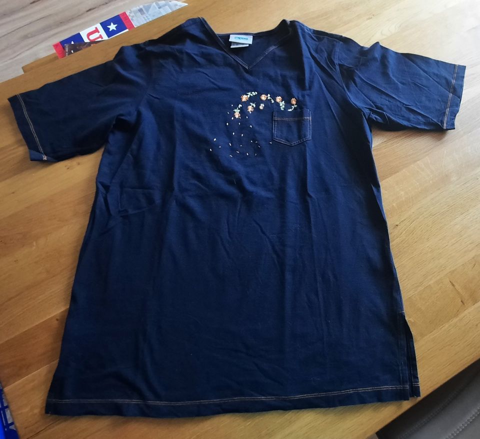 Ulla Poken T-Shirt lang blau wie neu 42/44 in Kapellen-Drusweiler