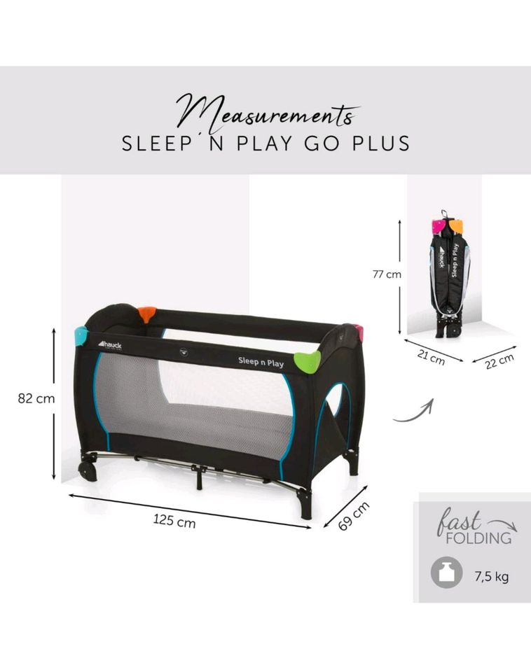 Hauck Reisebett Sleep N Play Go Plus 120 x 60 cm in Hartenstein