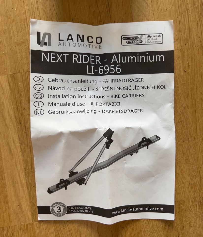 Lanco NEXT RIDER - Aluminium LI-6956 Fahrradträger Fahrradaufsatz in München