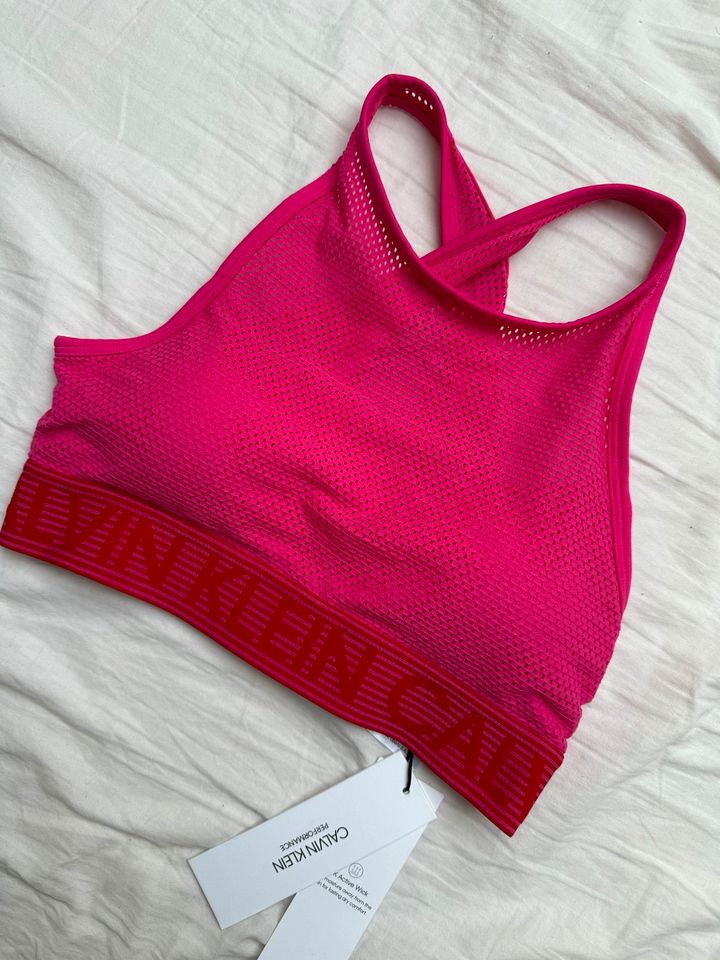 Calvin Klein Performance Sport BH pink XS Crop Top Fitness in Fürstenfeldbruck