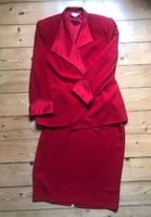 rotes Vintage Zweiteiler Kostüm Rock Jacke 80s rot Glanz Designer Berlin - Pankow Vorschau