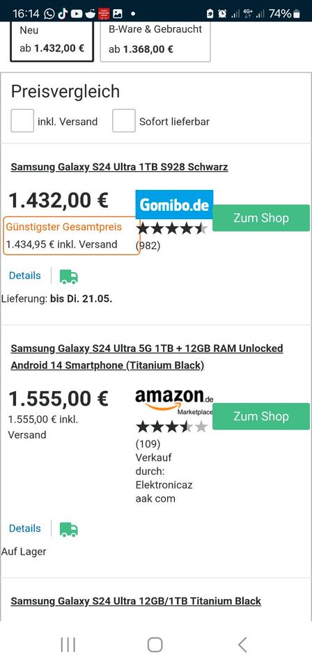 Samsung S24 Ultra - 1 TB - Neu Vers. Grau -Ausgepackt 19 Mai 2024 in Bottrop