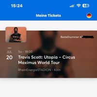 2x Tickets Travis Scott: Utopia - Circus Maximus World Tour, Köln Nordrhein-Westfalen - Lünen Vorschau