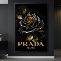 Prada Luxuriöse goldene Blume , Wandbild , Leinwand mit Rahmen Stuttgart - Stuttgart-Ost Vorschau