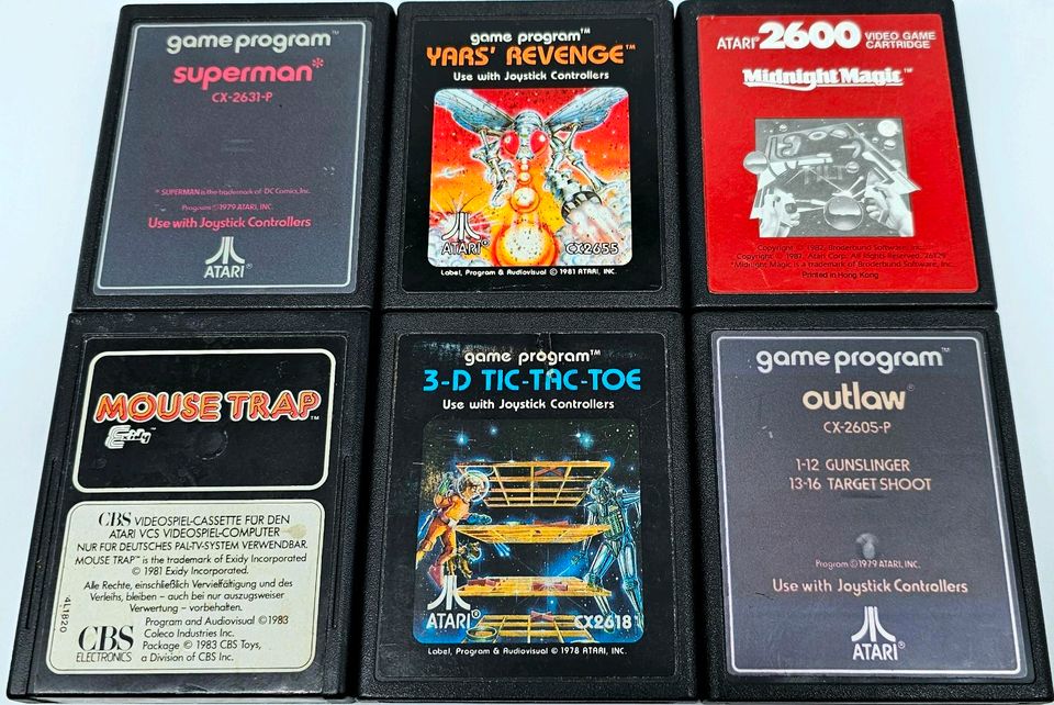 Atari 2600 Outlaw Midnight Magic Yars Revenge 3D Tic Tac Mouse Tr in Weiterstadt