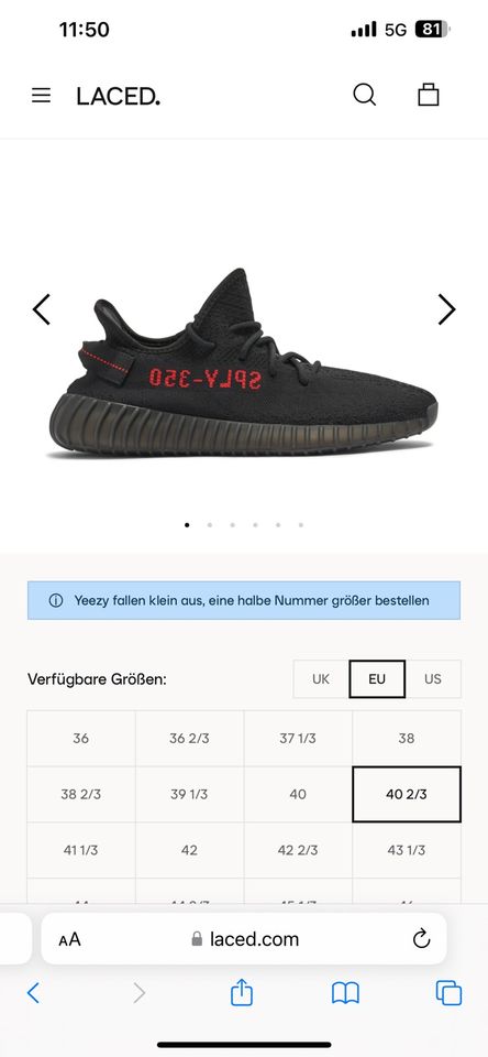 Yeezy Boost 350 V2 Bred in Düsseldorf